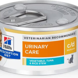 Rx Hill's Prescription Diet c/d Multicare Urinary Care Vegetable, Tuna & Rice Stew Wet Cat Food 2.9 oz, Case of 24 cans