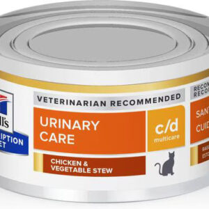 Rx Hill's Prescription Diet c/d Multicare Urinary Care Chicken & Vegetable Stew Wet Cat Food 2.9 oz, Case of 24 cans