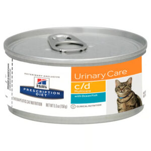 Rx Hill's Prescription Diet c/d Multicare Urinary Care with Ocean Fish Wet Cat Food, 5.5 oz, Case of 24 cans