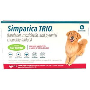 Rx Simparica Trio green 44.1-88lbss