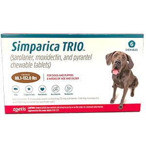 Rx Simparica Trio brown 88.1-132lbss